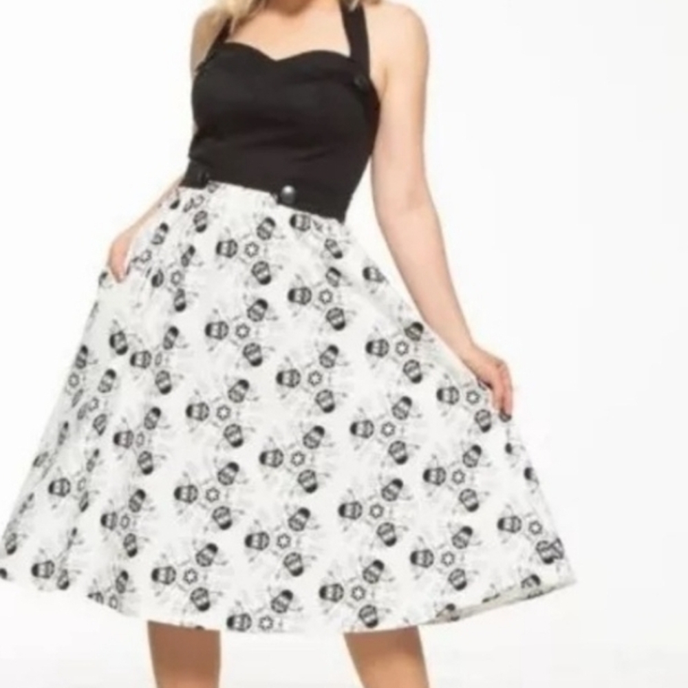 Disney Darth Vader Pin-up Midi Whimsical Goth Halter Dress Her Universe Size M